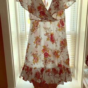 Torrid white and pink floral dress